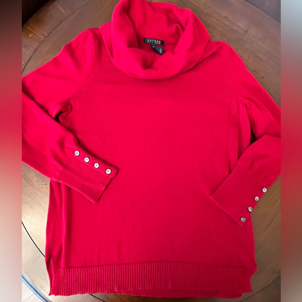 Ralph Lauren Red Cowl Neck Sweater